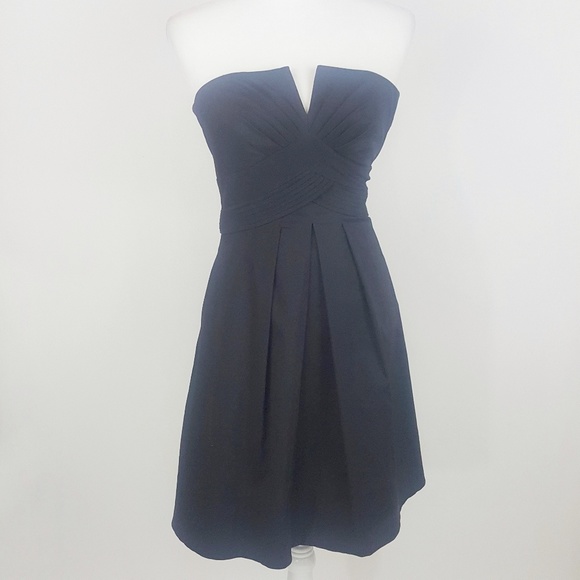 NWT WHBM Strapless Notched Cocktail Dress 0 Black - Picture 2 of 8